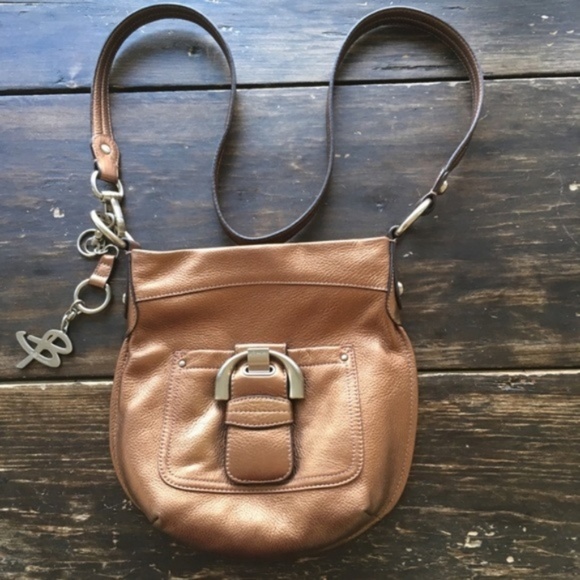B. Makowsky Crossbody Bag Bronze Leather - Picture 2 of 11